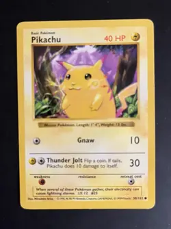 Pikachu 58/102 Base Shadowless Yellow Cheeks Version Pokemon Card | English | HP - Image 1