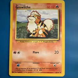 Growlithe 28/102 – Base Set (Shadowless) (1999) – Uncommon – Pokemon Card - Image 1