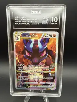 Lucario VSTAR Pokemon TCG Crown Zenith Black Star Promo Card TAG 10 - Image 3