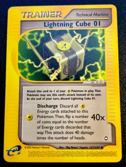 Lightning Cube 01 127/147 LP Non Holo Aquapolis Pokemon Card! - Image 1