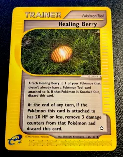 Trainer Healing Berry 125/147 LP Non Holo Grass Art Aquapolis 2002 Pokemon Card! - Image 1