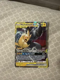 Pokemon Pikachu & Zekrom GX Tag Team Full Art Holo 33/181 2019 HP240 Rare Card - Image 1