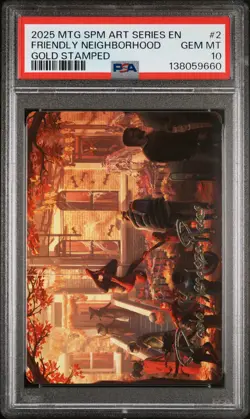 2025 MTG MARVELS SPIDER-MAN ART SERIES GOLD STAMPED FRIENDLY NEIGHBORHOOD PSA 10 - Image 1