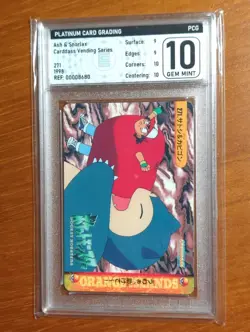 POKEMON JPN BANDAI CARDDASS ANIME SER 8 #271 ASH & SNORLAX PCG 10 - Image 1