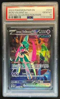 2023 Pokemon SV Paradox Rift Iron Valiant ex #249/182 PSA 10 - Image 1
