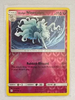 Alolan Ninetales 145/236 Holo Rare Cosmic Eclipse Pokemon Reverse Holo Near Mint - Image 1