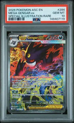 2026 POKEMON ASC EN-SPECIAL ILLUSTRATION RARE #284 MEGA GENGAR EX PSA 10 - Image 1