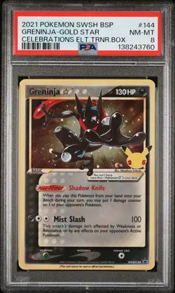 2021 POKEMON SWSH CELEBRATIONS ELITE TRAINER BOX GRENINJA-GOLD STAR PSA 8 - Image 1