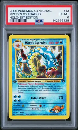 2000 POKEMON GYM CHALLENGE HOLO-1ST EDITION #13 MISTY'S GYARADOS PSA 6 - Image 1