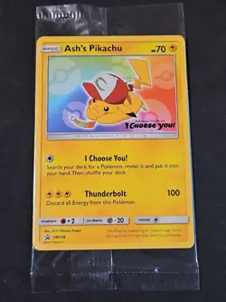 Sealed NM-Mint Ash's Pikachu - SM108 - Promo - SM Black Star Promo Pokemon (1B) - Image 1