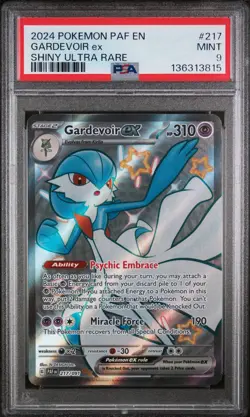2024 POKEMON PAF EN-PALDEAN FATES SHINY ULTRA RARE #217 GARDEVOIR EX PSA 9 - Image 1