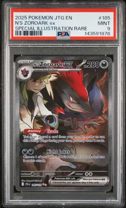2025 POKEMON JOURNEY TOGETHER SPECIAL ILLUSTRATION RARE N'S ZOROARK EX PSA 9 - Image 1