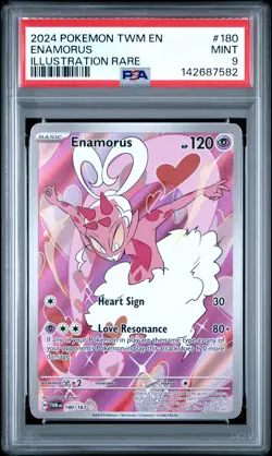 2024 POKEMON TWM EN-TWILIGHT MASQUERADE ILLUSTRATION RARE #180 ENAMORUS PSA 9 - Image 1