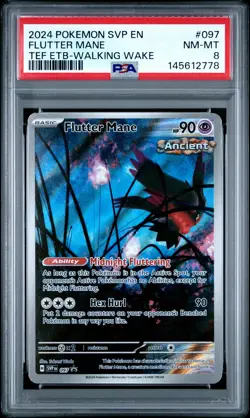2024 POKEMON SVP EN-SV BLACK STAR PROMO #097 FLUTTER MANE PSA 8 - Image 1