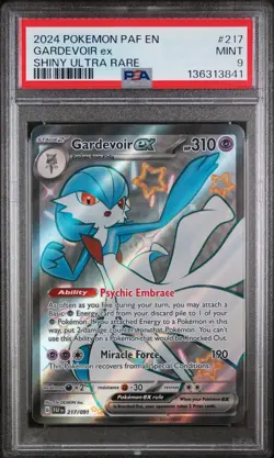 2024 POKEMON PAF EN-PALDEAN FATES SHINY ULTRA RARE #217 GARDEVOIR EX PSA 9 - Image 1