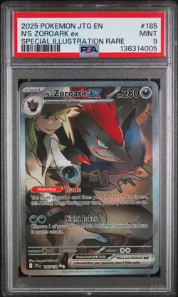 2025 POKEMON JOURNEY TOGETHER SPECIAL ILLUSTRATION RARE N'S ZOROARK EX PSA 9 - Image 1