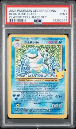 2021 POKEMON CELEBRATIONS CLASSIC COLLECTION #2 BLASTOISE-HOLO PSA 9 - Image 1