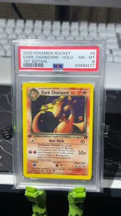 Pokemon Dark Charizard Team Rocket 1st Edition Holo Rare #4 PSA 8 2000 - Image 1