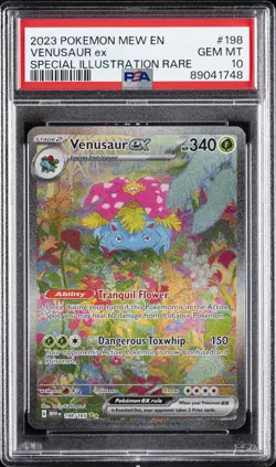 2023 POKEMON MEW EN-151 SPECIAL ILLUSTRATION RARE #198 VENUSAUR EX PSA 10 - Image 1