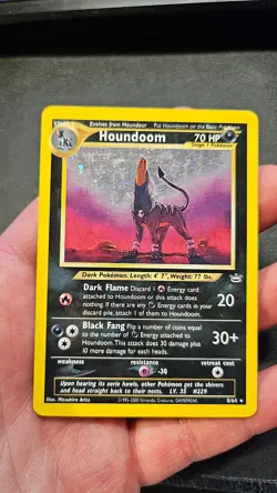 HOLO Pokemon English Houndoom Neo Revalation 8/64 MP or LPU - Image 1