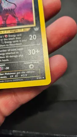 HOLO Pokemon English Houndoom Neo Revalation 8/64 MP or LPU - Image 5
