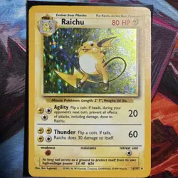 Pokemon TCG Raichu Base Set 14/102 Holo 1999-2000 Wizards Base Set Vintage LP - Image 1