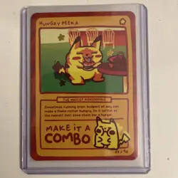 Pokedoodles 2 Hungry Peeka 03/90 - Rare - Pokemon Pikachu Fan Art - Gag Team - Image 1