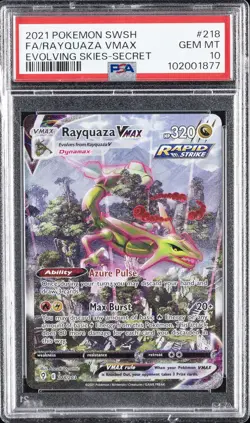 2021 POKEMON SWORD & SHIELD EVOLVING SKIES SECRET FULL ART/RAYQUAZA VMAX PSA 10 - Image 1