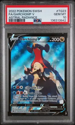 2022 POKEMON SWORD & SHIELD ASTRAL RADIANCE #TG23 FULL ART/GARCHOMP V PSA 10 - Image 1