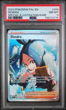 2023 POKEMON PAL EN-PALDEA EVOLVED SPECIAL ILLUSTRATION RARE #266 DENDRA PSA 8 - Image 1