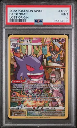 2022 POKEMON SWORD & SHIELD LOST ORIGIN #TG06 FULL ART/GENGAR PSA 9 - Image 1