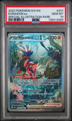 2023 POKEMON SCARLET & VIOLET SPECIAL ILLUSTRATION RARE #247 KORAIDON EX PSA 10 - Image 1