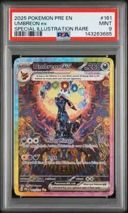2025 POKEMON PRE EN-SPECIAL ILLUSTRATION RARE #161 UMBREON EX PSA 9 - Image 1
