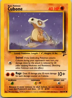 Cubone 070/130 - Base Set 2 - LP Pokemon TCG - Image 1