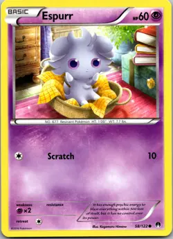 Espurr 58/122 - XY - BREAKpoint - NM Pokemon TCG - Image 1
