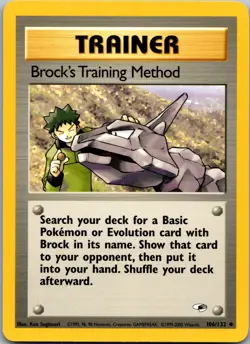 Brock's Training Method 106/132 - Gym Heroes - NM Pokemon TCG - Image 1