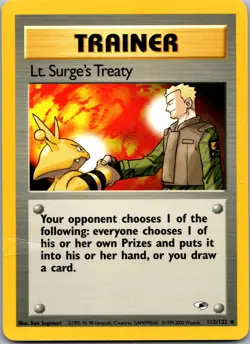 Lt. Surge's Treaty 112/132 - Gym Heroes - NM Pokemon TCG - Image 1