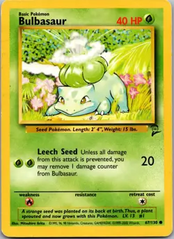 Bulbasaur 067/130 - Base Set 2 - LP Pokemon TCG - Image 1