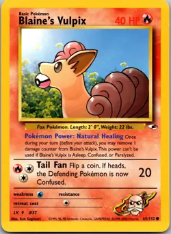 Blaine's Vulpix 065/132 - Gym Heroes - NM Pokemon TCG - Image 1