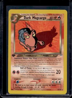 2002 Pokemon Neo Destiny 1st Edition Dark Magcargo #18/105 - Image 1