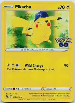 Pikachu (28) #028/078 Holo Rare,Holo Pokemon GO - NM - Image 1