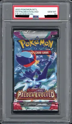 PSA 10 Gem Mint Pokemon Scarlet & Violet Paldea Evolved Booster Pack Quaquaval - Image 1