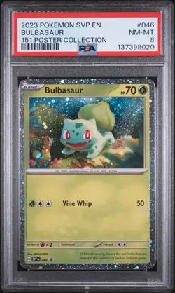 2023 POKEMON SVP PROMO 151 POSTER COLLECTION #046 BULBASAUR PSA 8 - Image 1