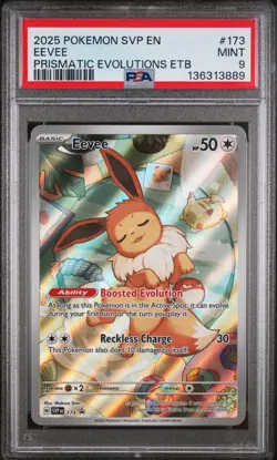 2025 POKEMON SVP EN-SV BLACK STAR PROMO #173 EEVEE PSA 9 - Image 1