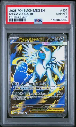 2025 POKEMON MEG EN-MEGA EVOLUTION ULTRA RARE #161 MEGA ABSOL EX PSA 8 - Image 1