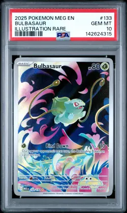 2025 POKEMON MEG EN-MEGA EVOLUTION ILLUSTRATION RARE #133 BULBASAUR PSA 10 - Image 1