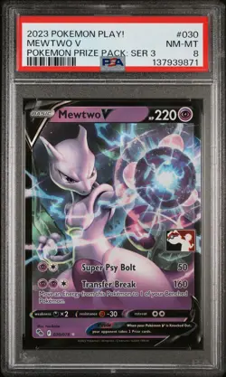 2023 POKEMON PLAY! POKEMON PRIZE PACK: SERIES 3 #030 MEWTWO V PSA 8 - Image 1