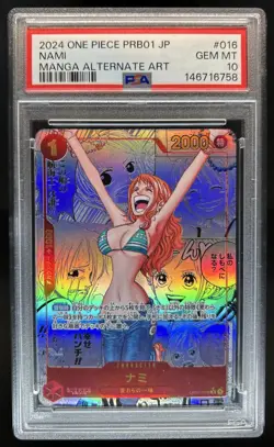 2024 One Piece Japanese The Best Nami Manga Alt Art #OP01-016 PSA 10 - Image 1