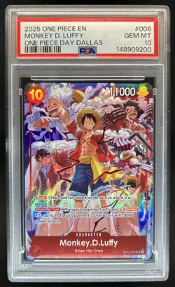 2025 One Piece Day Dallas Monkey D Luffy #ST10-006 PSA 10 - Image 1