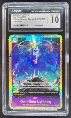 2025 One Piece Best Selection Vol.4 Gum-Gum Lightning OP09-077 CGC 10 TL3 - Image 1